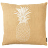 Pineapple Embroidered Cushion White on Beige Melissa Wyndham for Fine Cell Work