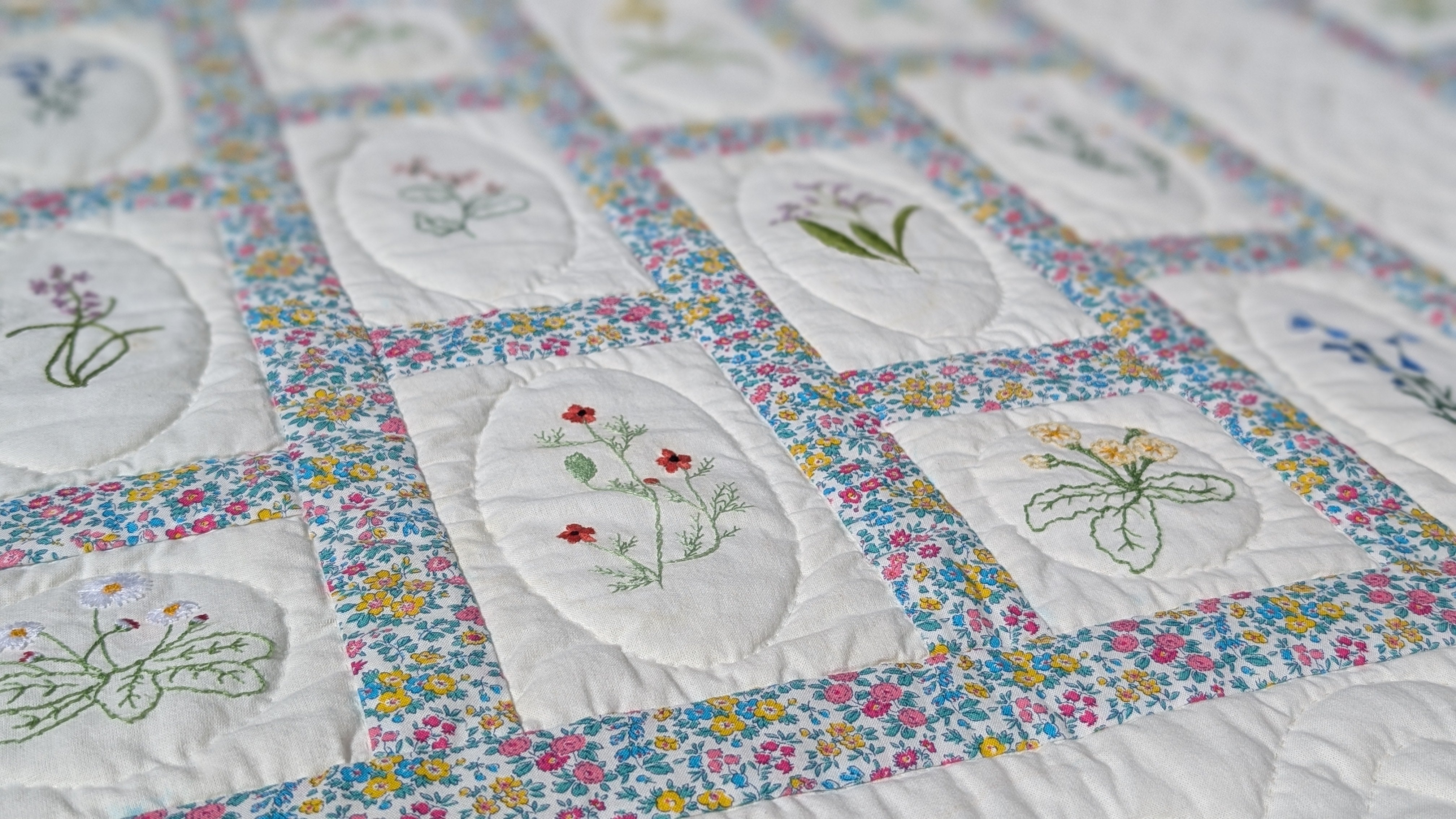Melinda Barry talks about The British Wildflowers Quilt, created for The Festival of Quilts, 2025