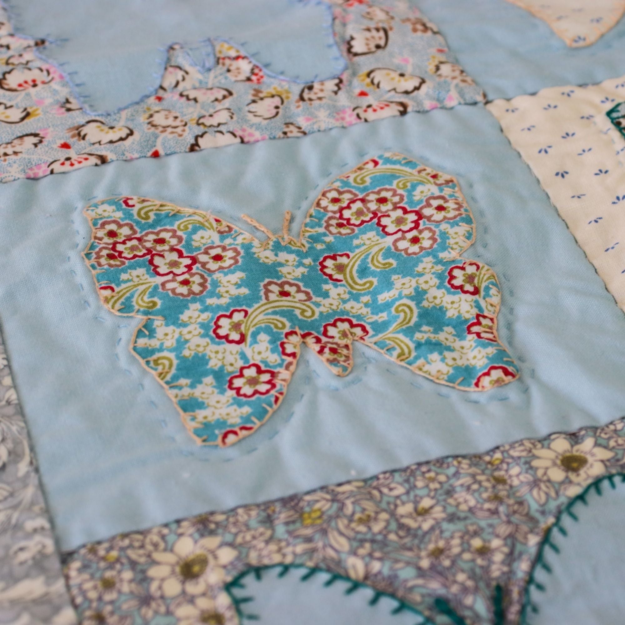 Children's 'Butterflies At Rest' Handmade Quilt