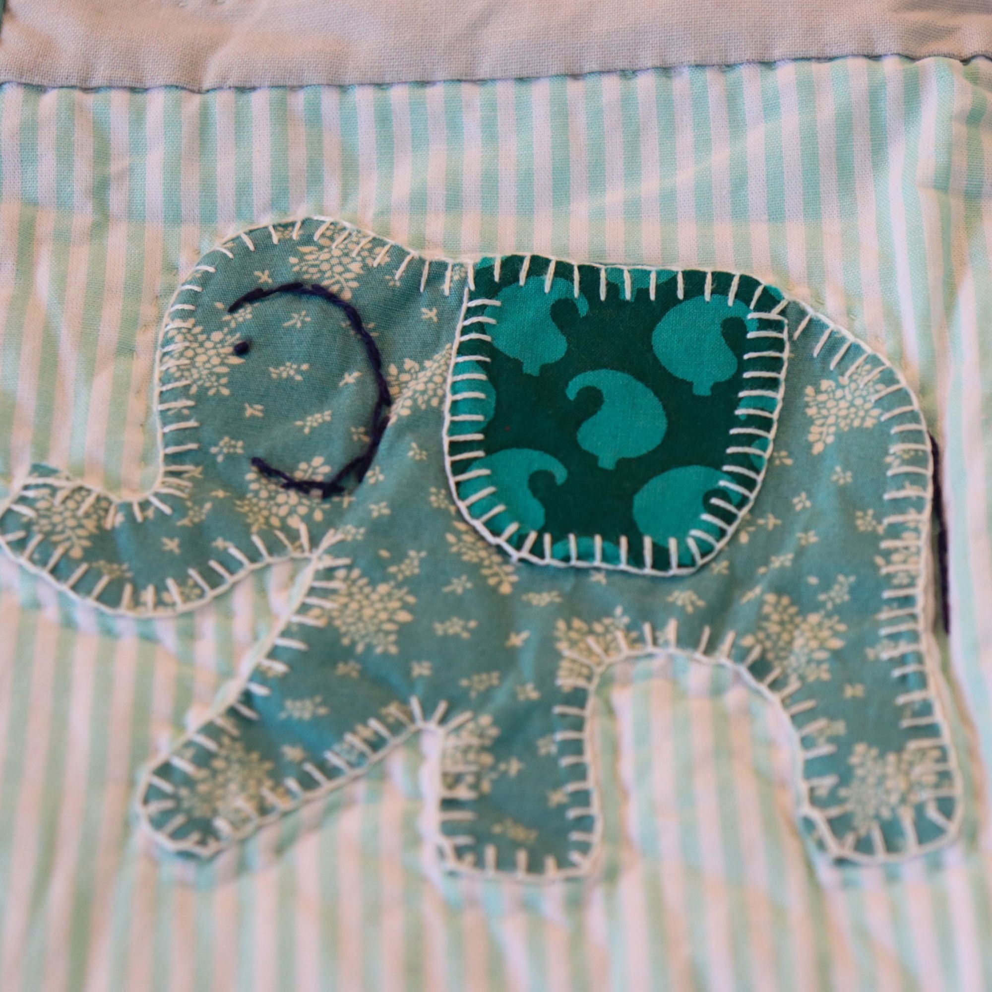 Children's Handmade 'Elephants Parade' Quilt