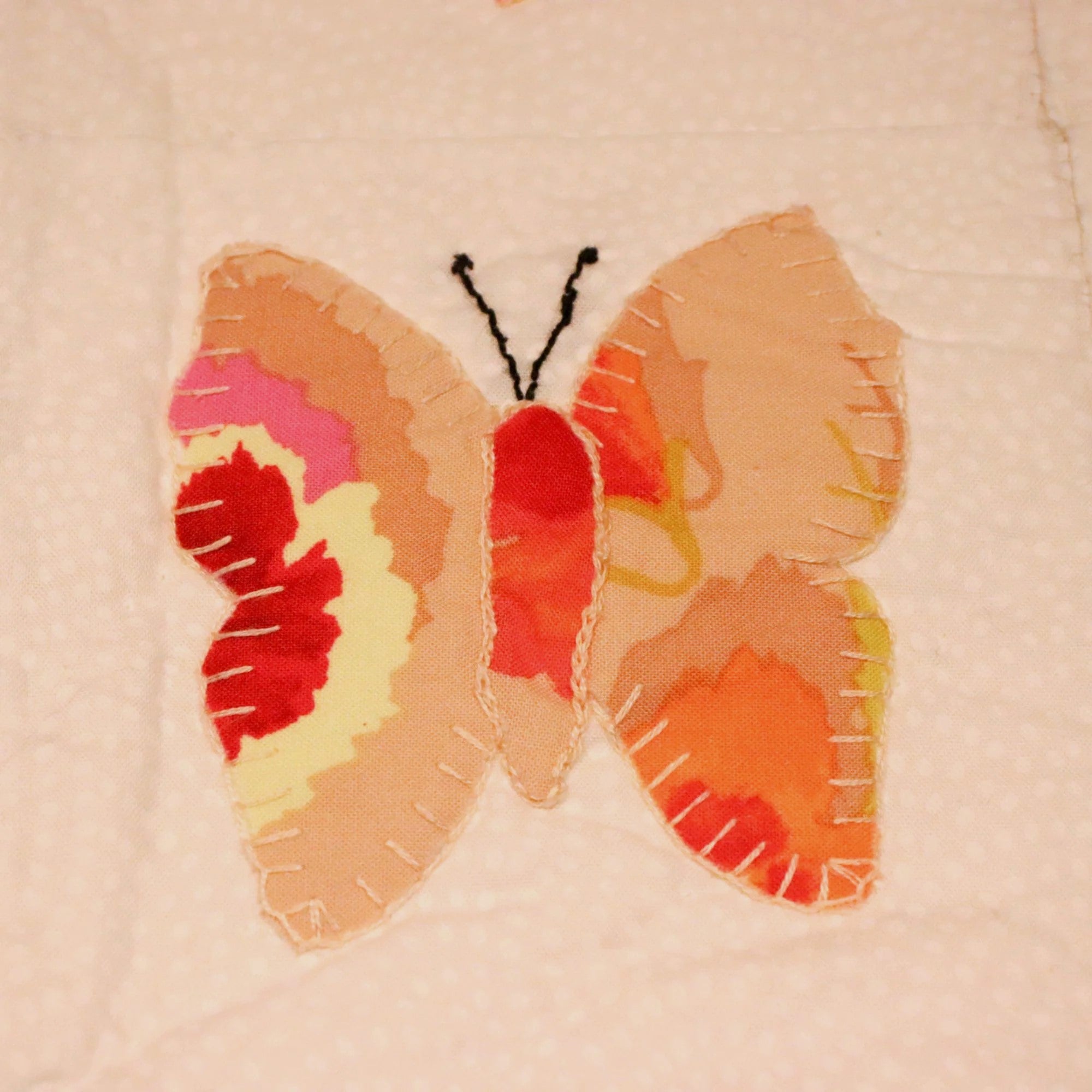 Children's Handmade 'Butterflies and Heatrs' Quilt