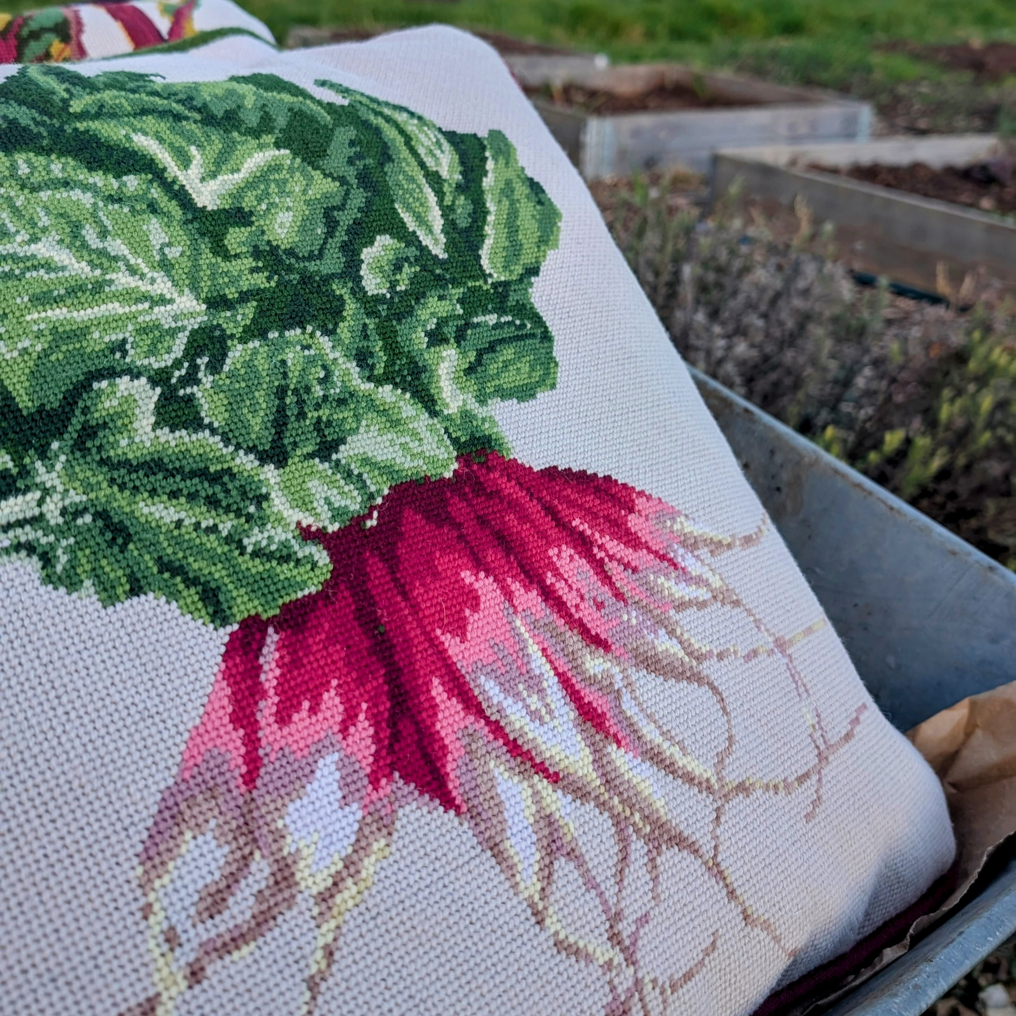 Radish Needlepoint Cushion
