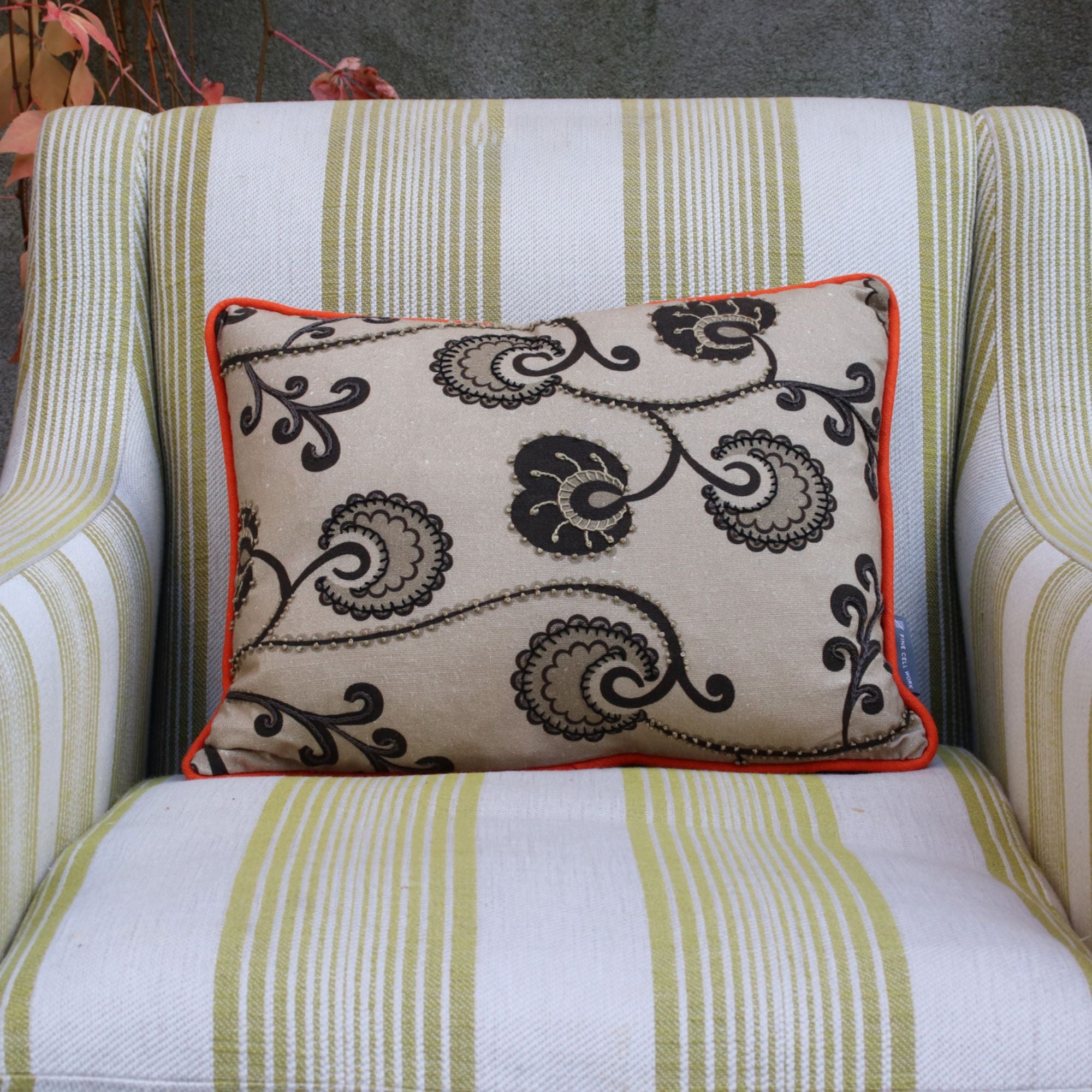 Neisha Crosland Caravan Hand-Embroidered Cushion Sand