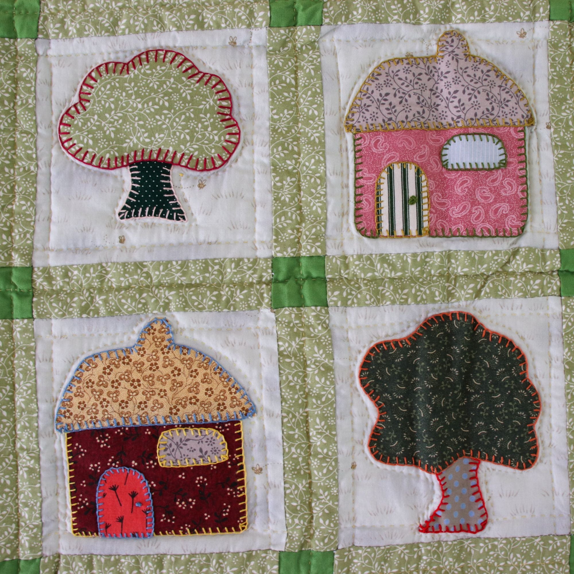 Children's Handmade 'Orchard Village' Quilt