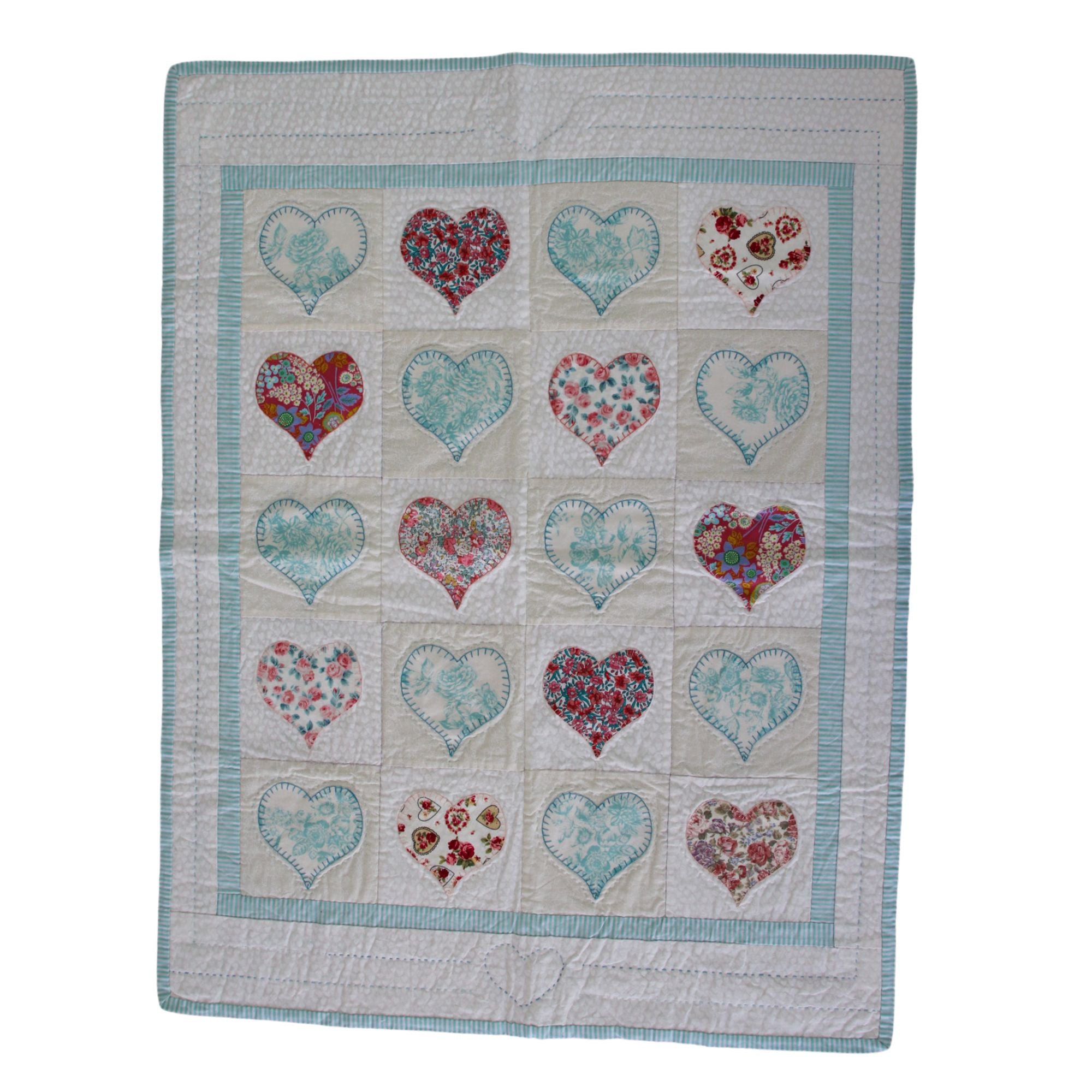 Children's Handmade 'Hearts in the Right Place' Quilt