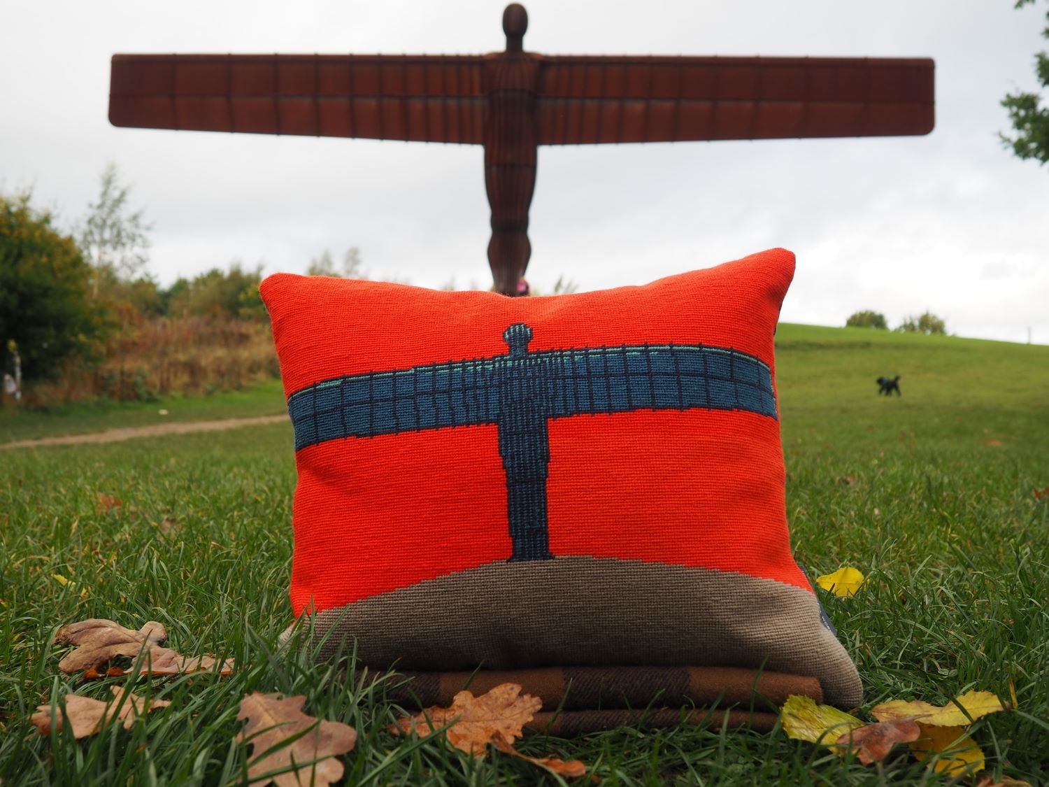 Landmarks Angel of the North Cushion by Hazel Townsend