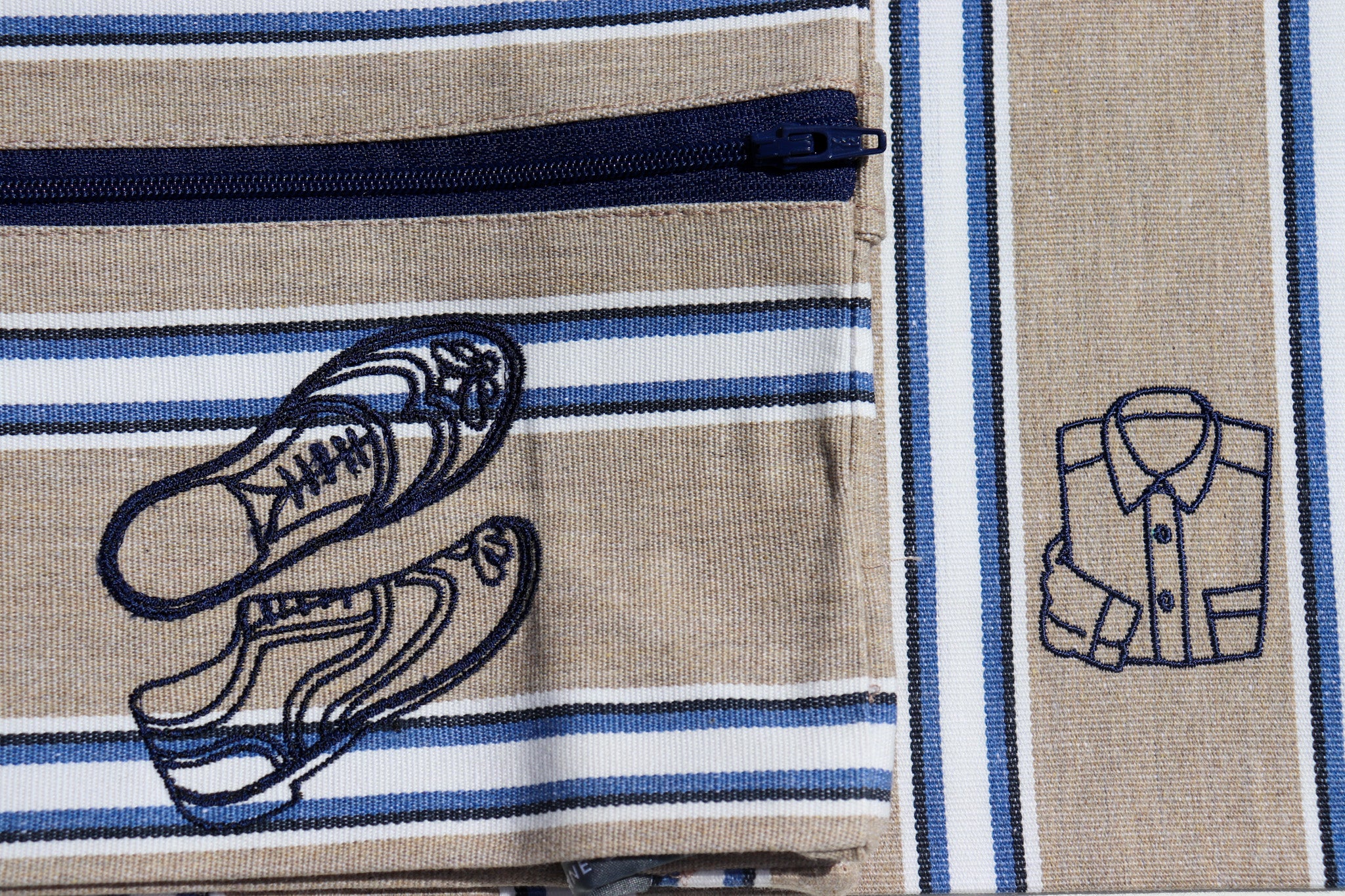 Men's Travel Set - Shirt and Shoe Bag in Wicket Indigo Fabric