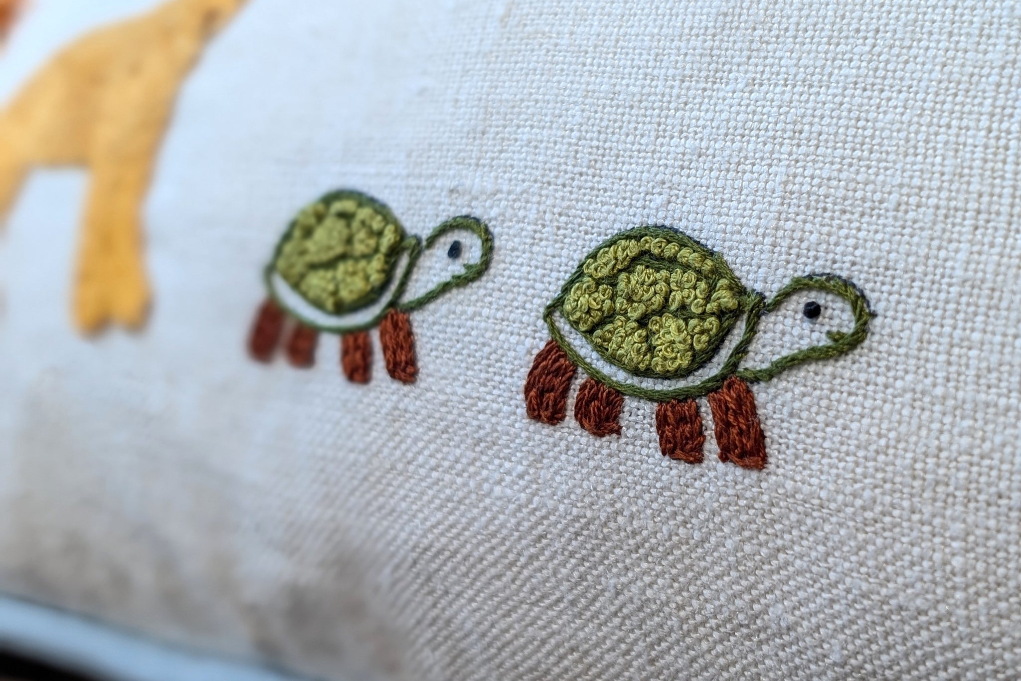 Noah's Ark Embroidered Lions Cushion