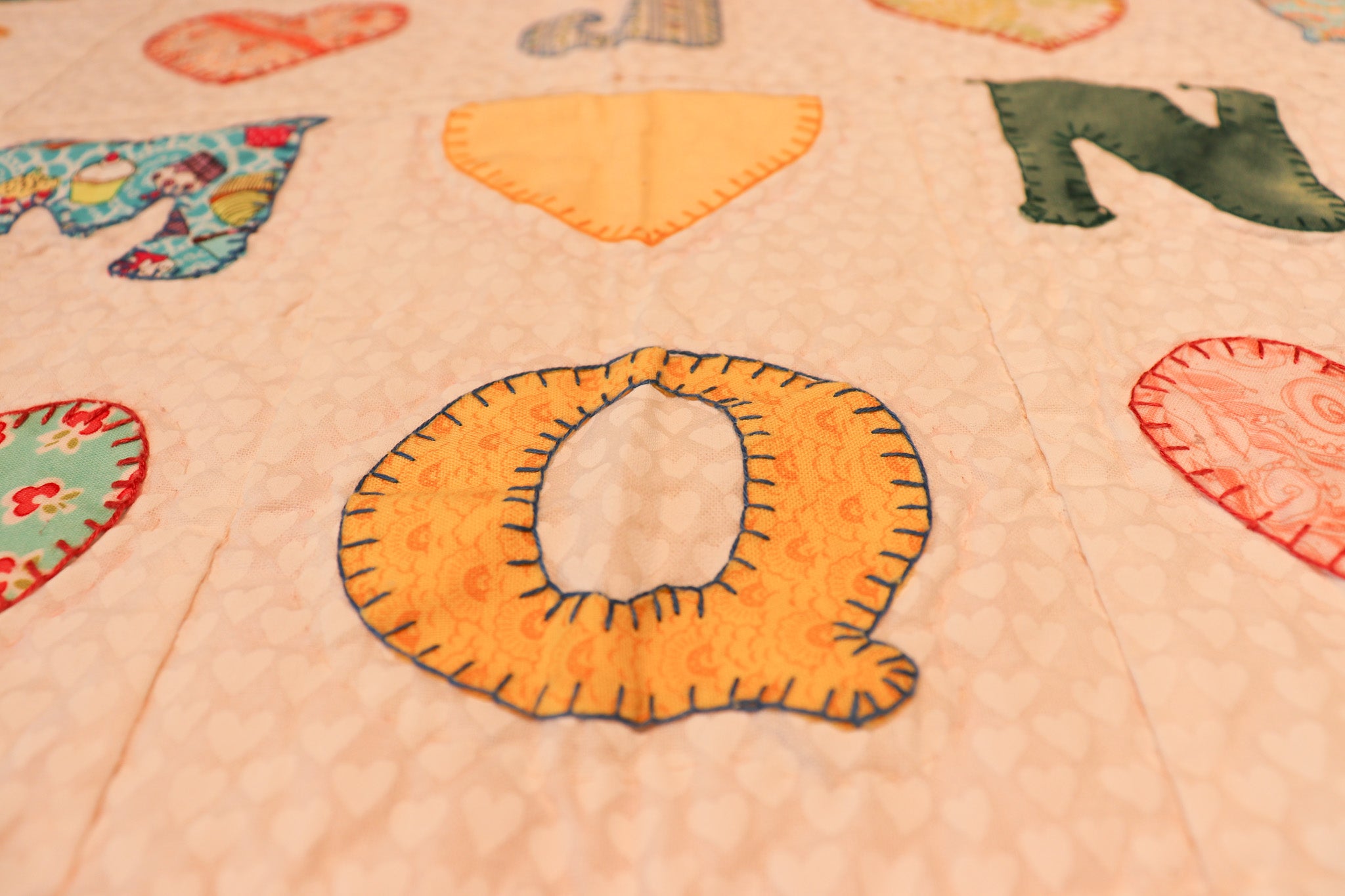 Children's 'ABC Hearts' Handmade Quilt