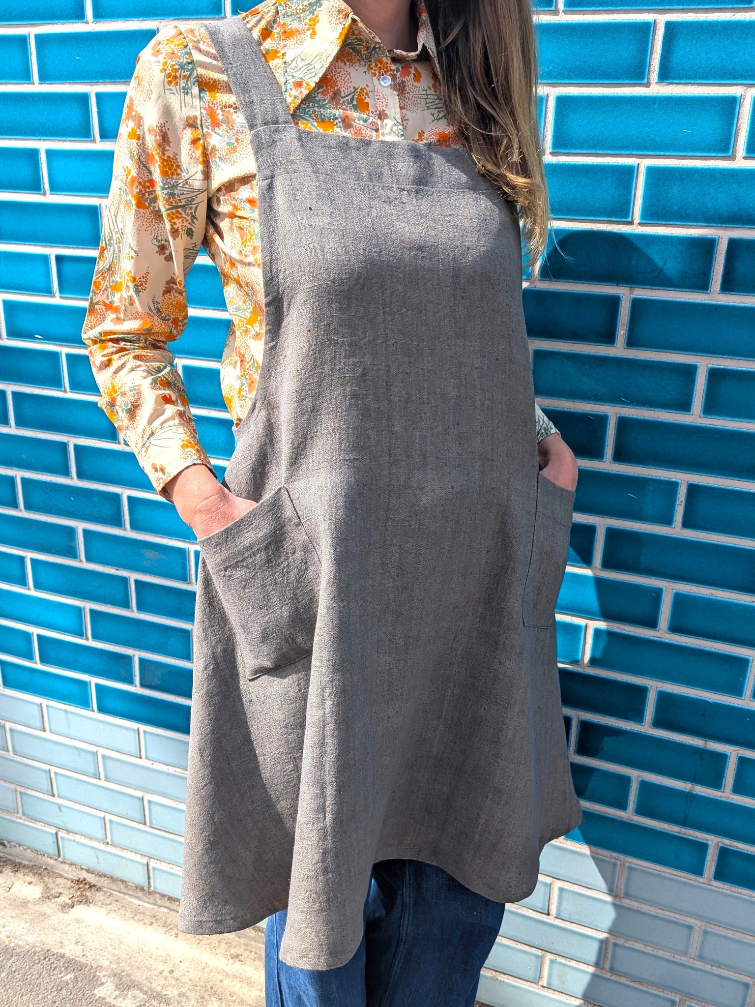 Utility Range Linen Apron Khaki