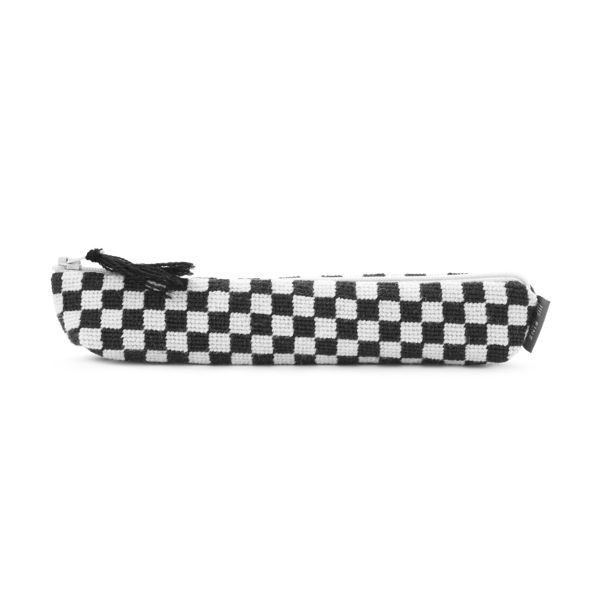 Silverstone Chequerboard Needlepoint Pencil Case Black and White Cath Kidston for Fine Cell Work