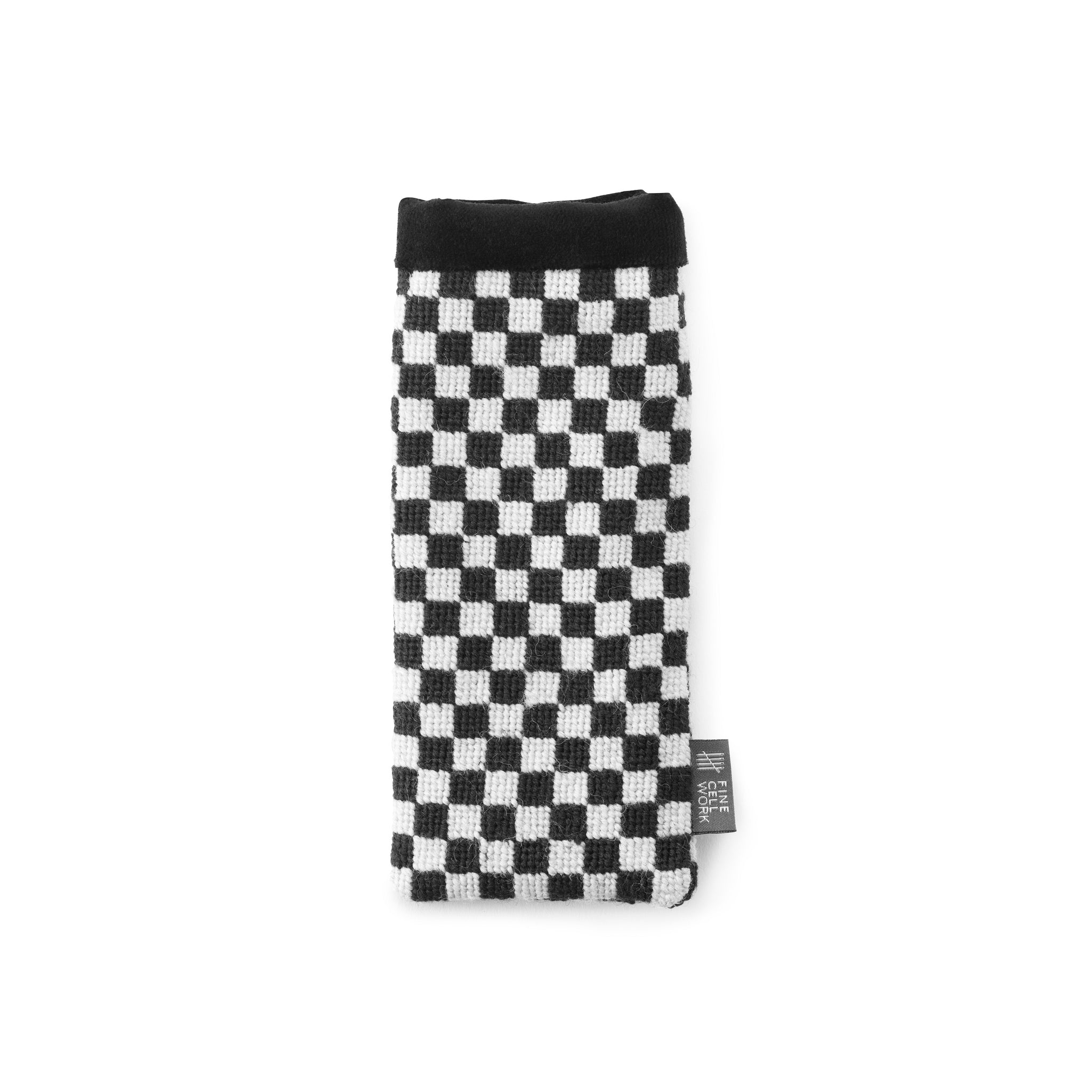 Silverstone Black and White Needlepoint Chequerboard Glasses Case Cath Kidston for Fine Cell Work