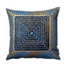 Cressida Bell Pyramid Embroidered Linen Cushion Blue