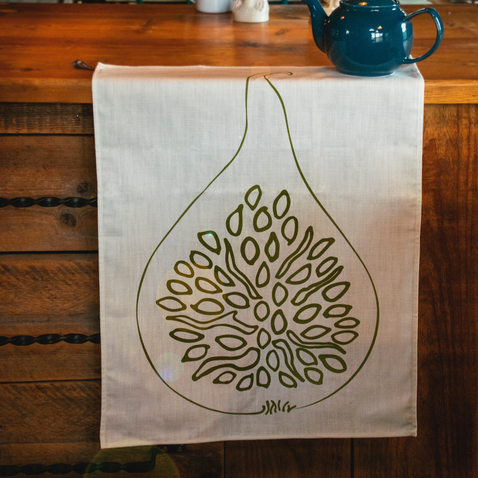 Fig Single Motif Cotton and Linen Tea Towel