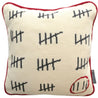 Prison Calendar Wool Needlepoint Cushion AA Gill Handmade in Prison Red Cream Black