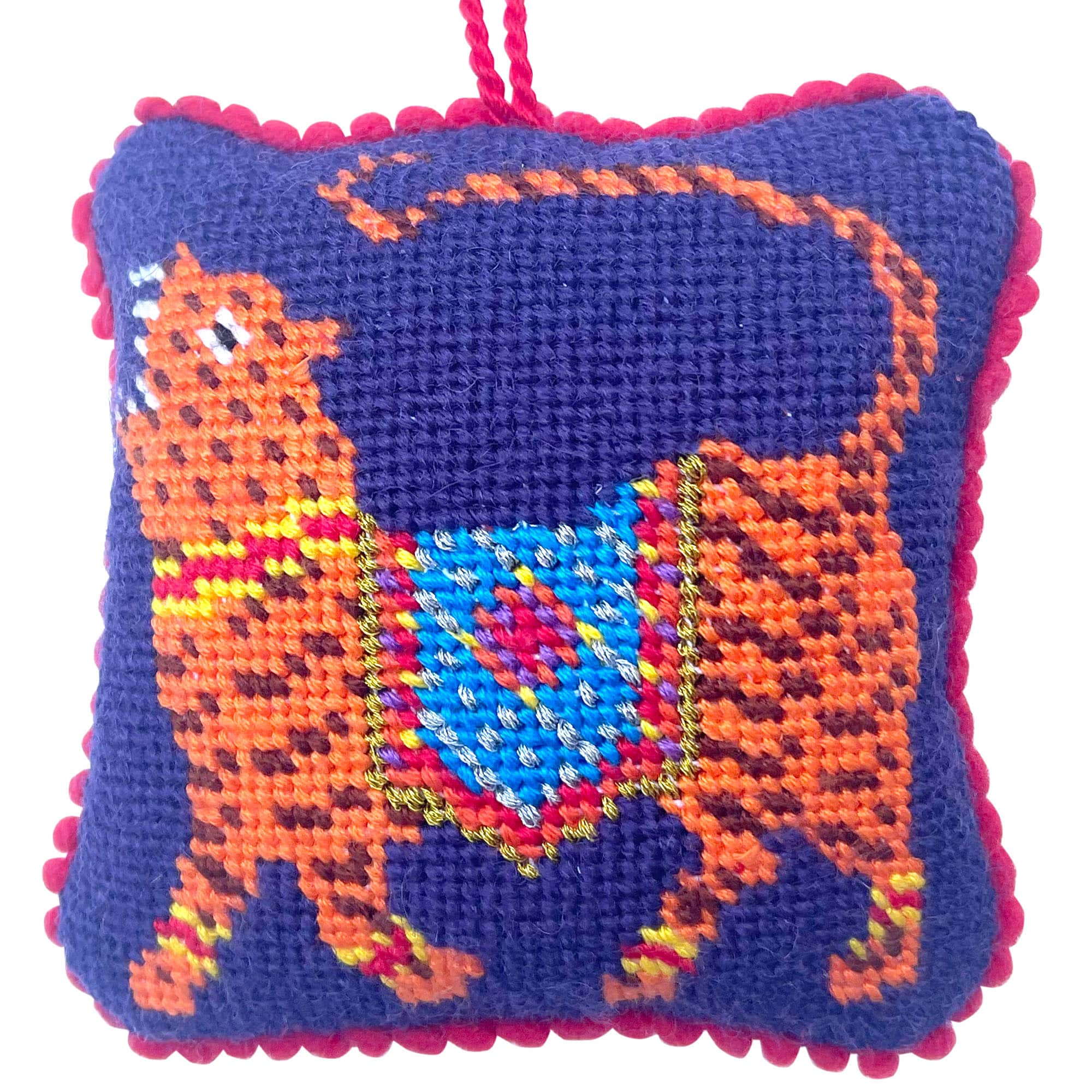 Fine-Cell-Work-Handmade-Charity-Christmas-Tree-Decoration-Tiger-Wool-Purple-Red-Orange-Gold.jpg