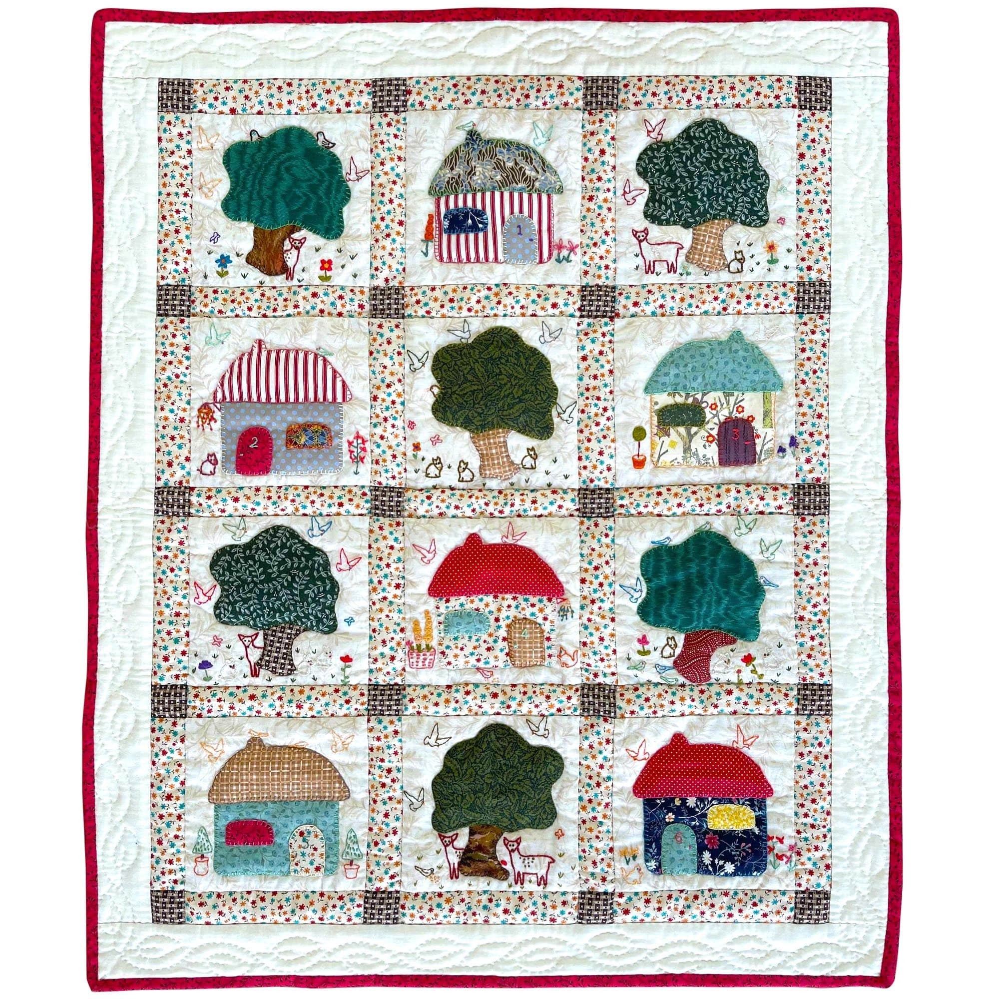 Children's Handmade Quilt The Village in the Woods