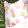 Fine Cell Work Outdoor Pineapple Tassel Cushion Pink and Orange