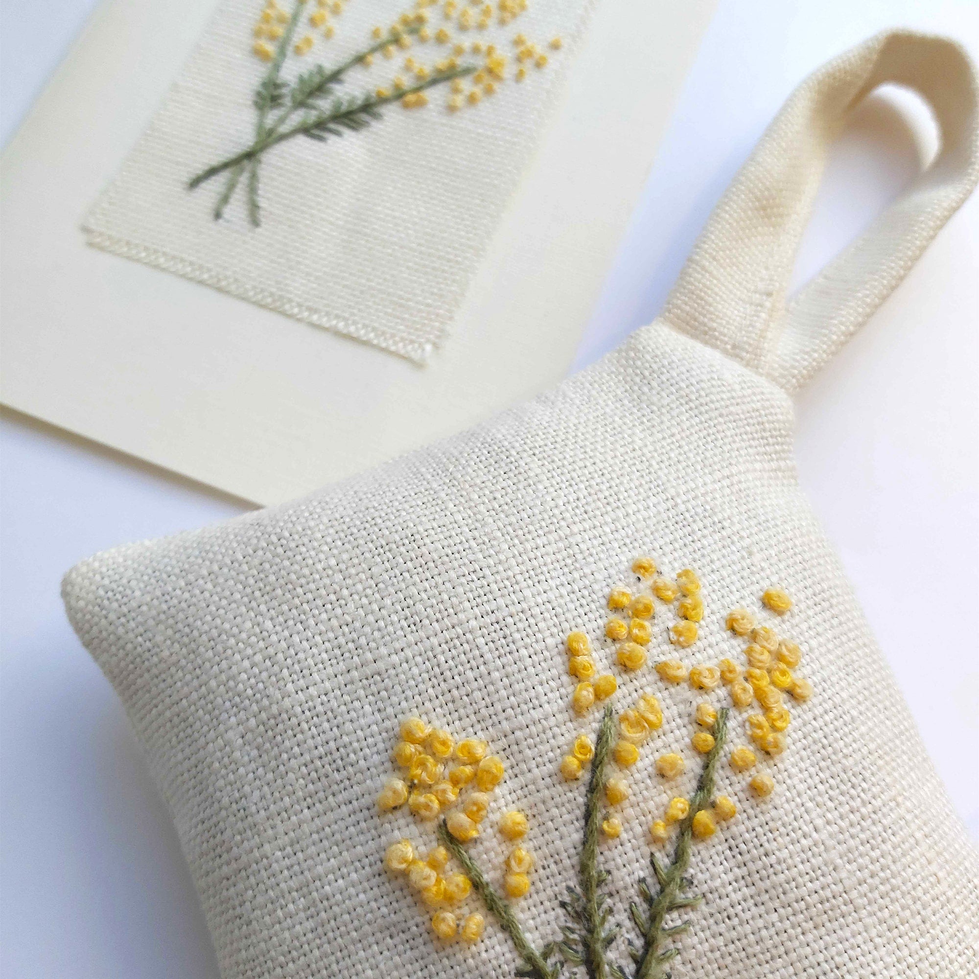 Mimosa Embroidered Lavender Bag