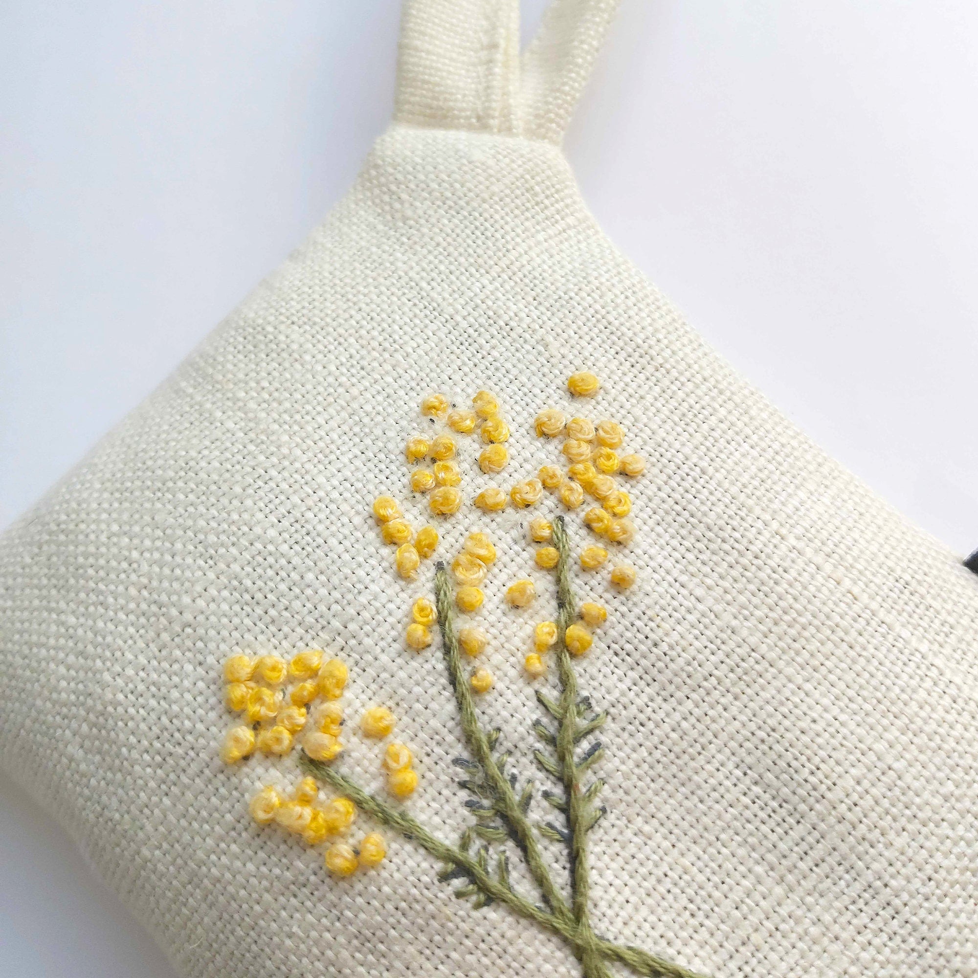 Mimosa Embroidered Lavender Bag