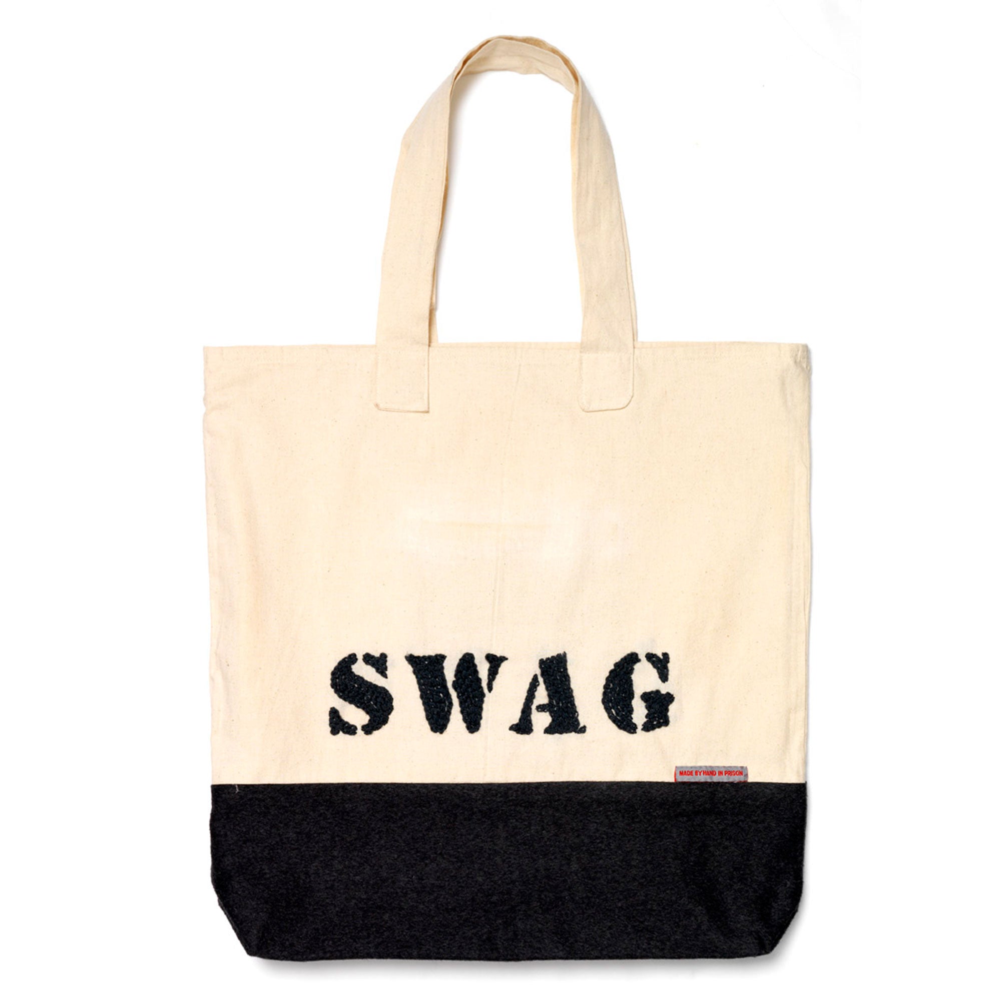 Swag Bag Hand Embroidered Black Fine Cell Work
