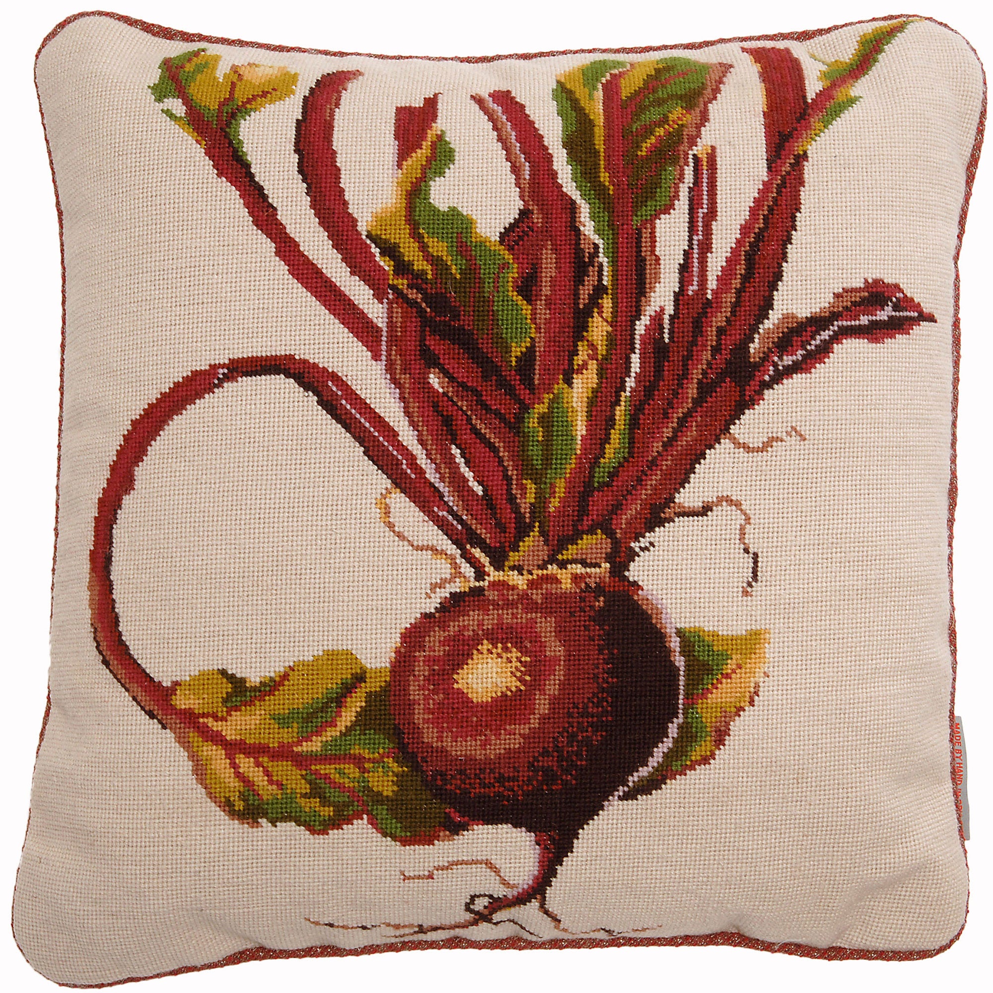 Beetroot Needlepoint Cushion Fine Cell Work