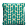Ethiopian Hat Needlepoint Cushion Teal Blue Green Fine Cell Work