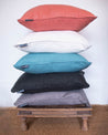 Fine Cell Work Linen Cushions New for Spring Coral White Turquoise Black Grey