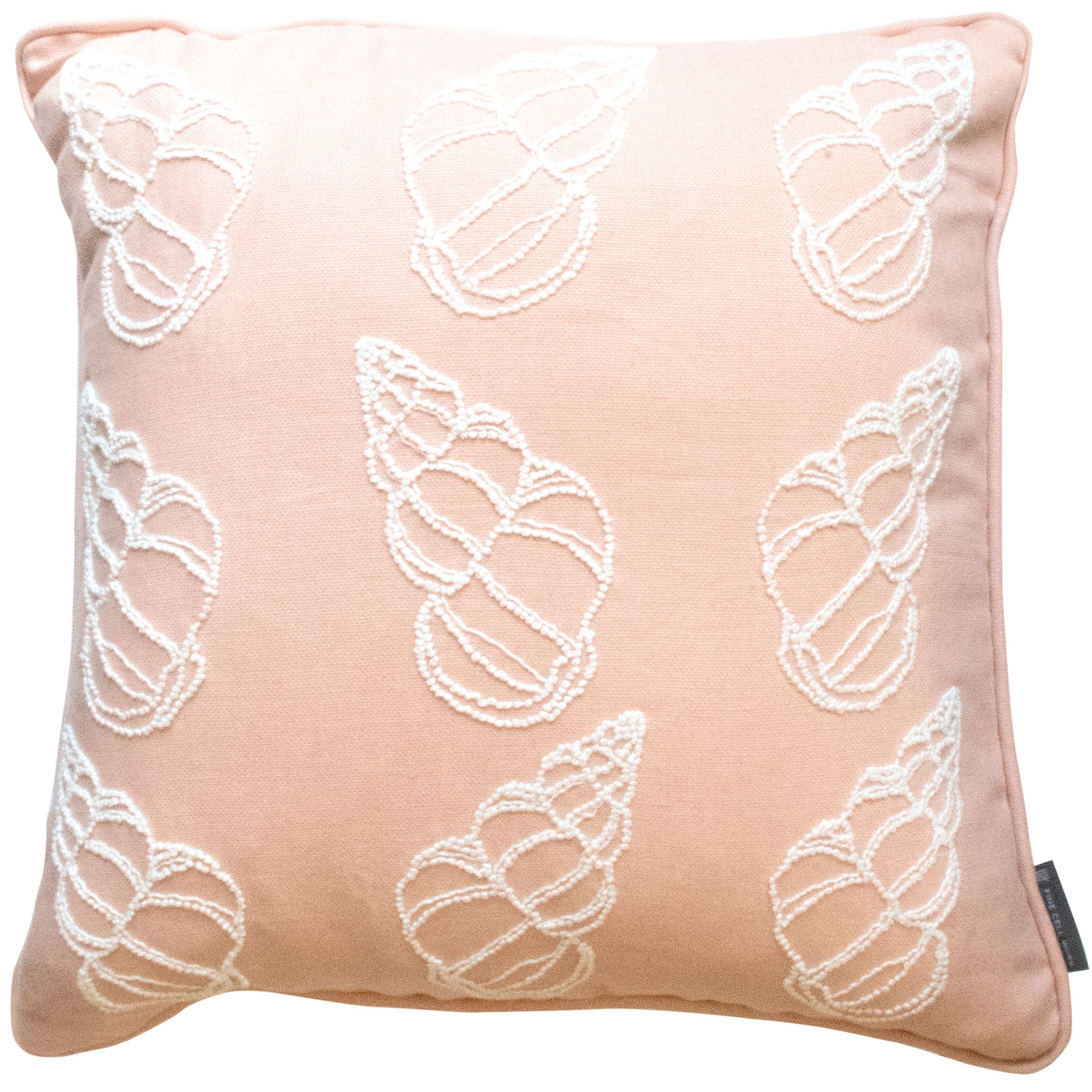 Fine Cell Work Melissa Wyndham Shell Cones Hand Embroided Cushion Pink