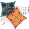 Cressida Bell Granadilla Needlepoint Cushion Blue and Green featured George Clarke Old House New Home