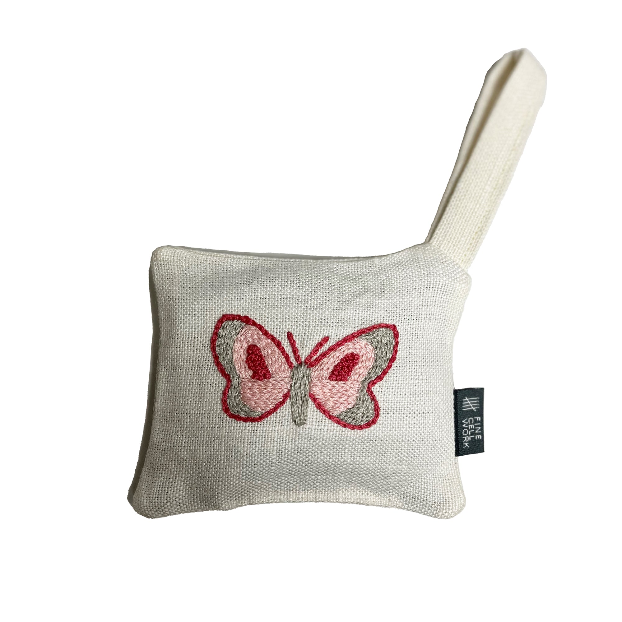 Butterfly Embroidered Lavender Bag Pink